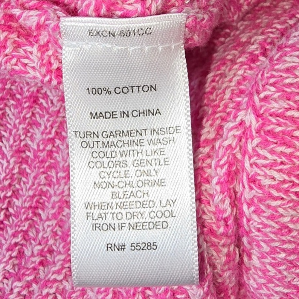 EXPRESS Pink Marled Deep V Neck Sweater Tunic Top 1/2 Sleeve Women's Size M - Picture 6 of 6
